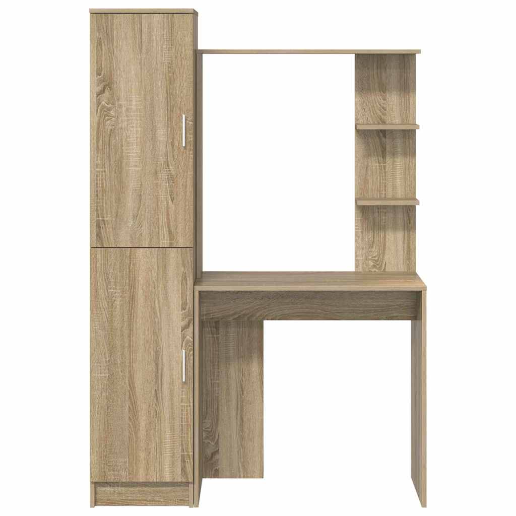 Schreibtisch mit Stauraum mit Regal mit Tür 2 pcs Sonoma-Eiche