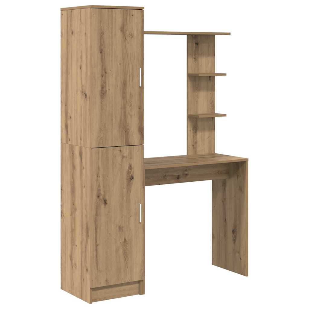 Schreibtisch mit Stauraum mit Regal mit Tür 2 pcs Artisan-Eiche