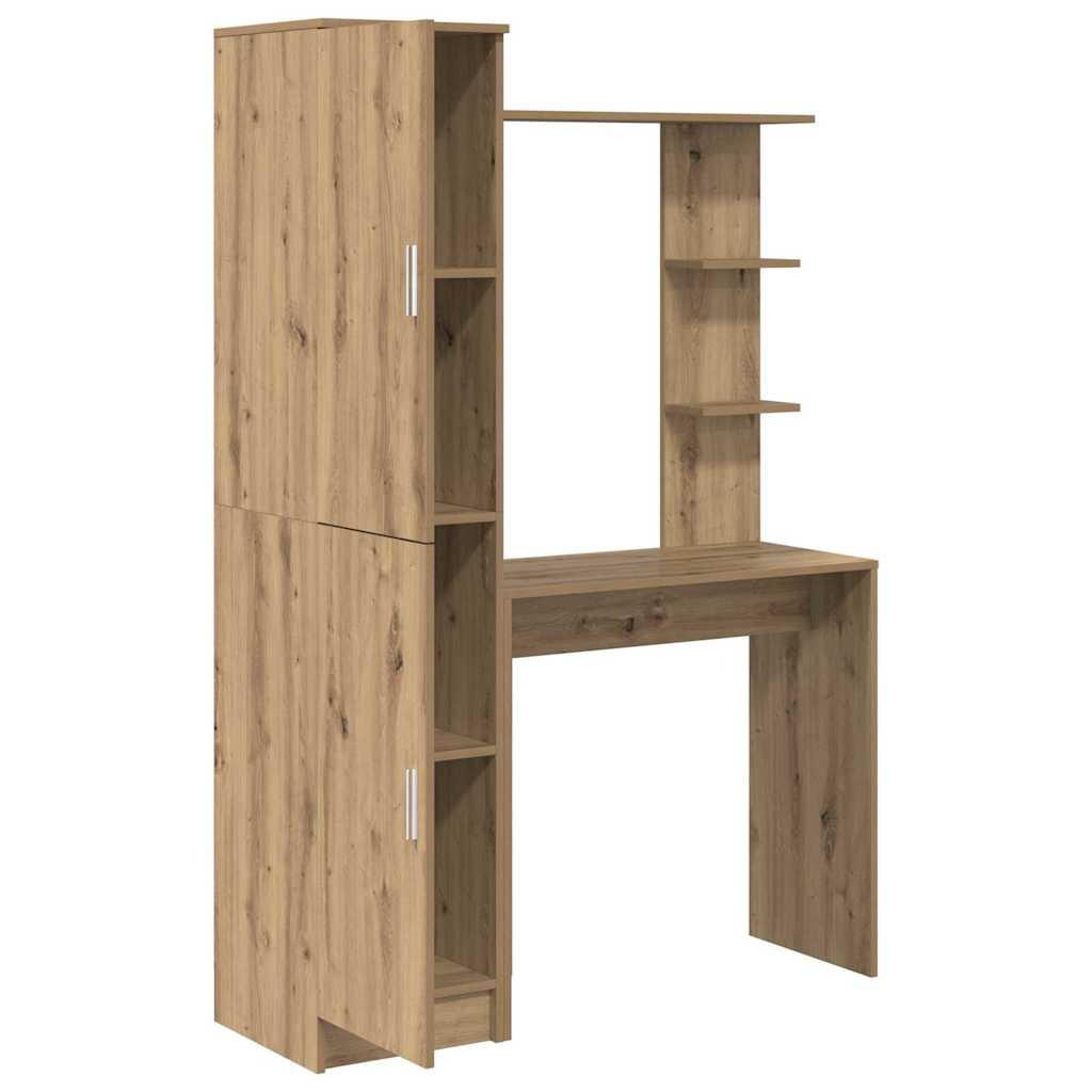 Schreibtisch mit Stauraum mit Regal mit Tür 2 pcs Artisan-Eiche