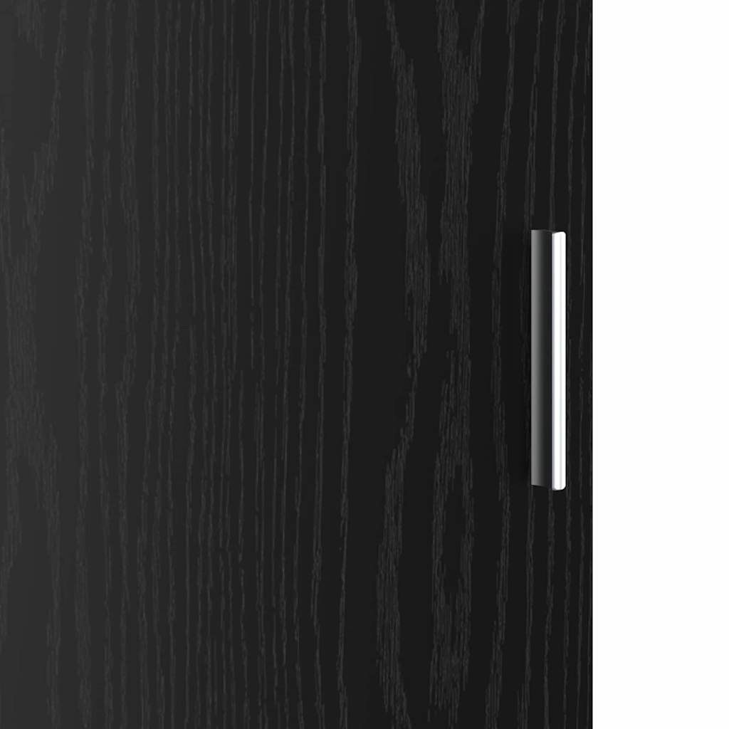 Schreibtisch mit Stauraum mit Regal 2 pcs Schwarz Eichen-Optik
