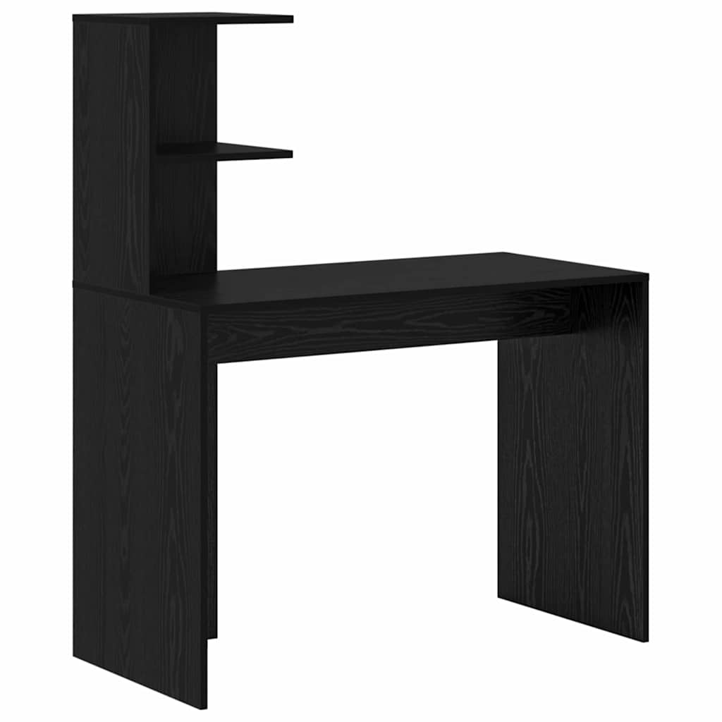 Schreibtisch mit Stauraum mit Regal 2 pcs Schwarz Eichen-Optik