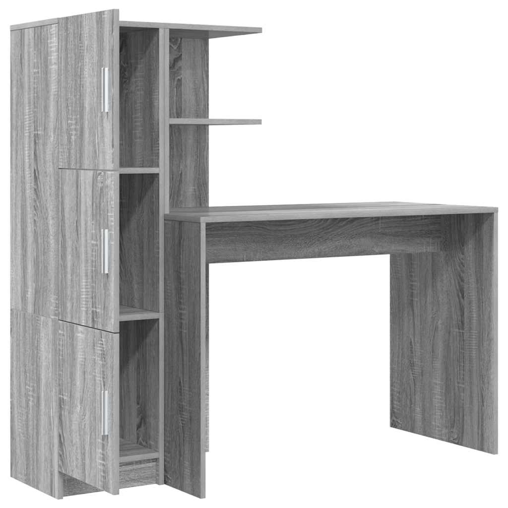 Schreibtisch mit Stauraum 2 pcs Grau Sonoma 102 x 50 x 124 cm