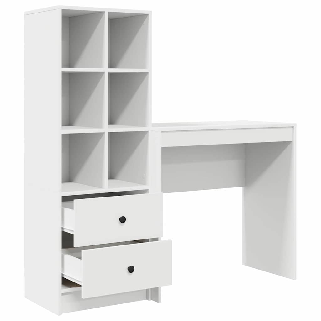 Schreibtisch mit Stauraum mit Regal 2 pcs Weiß 80 x 40 x 76 cm