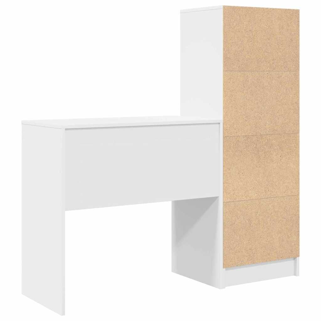 Schreibtisch mit Stauraum mit Regal 2 pcs Weiß 80 x 40 x 76 cm