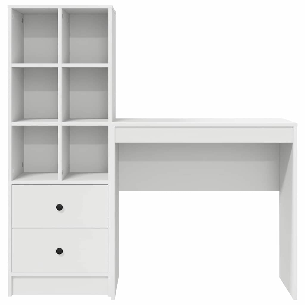 Schreibtisch mit Stauraum mit Regal 2 pcs Weiß 80 x 40 x 76 cm