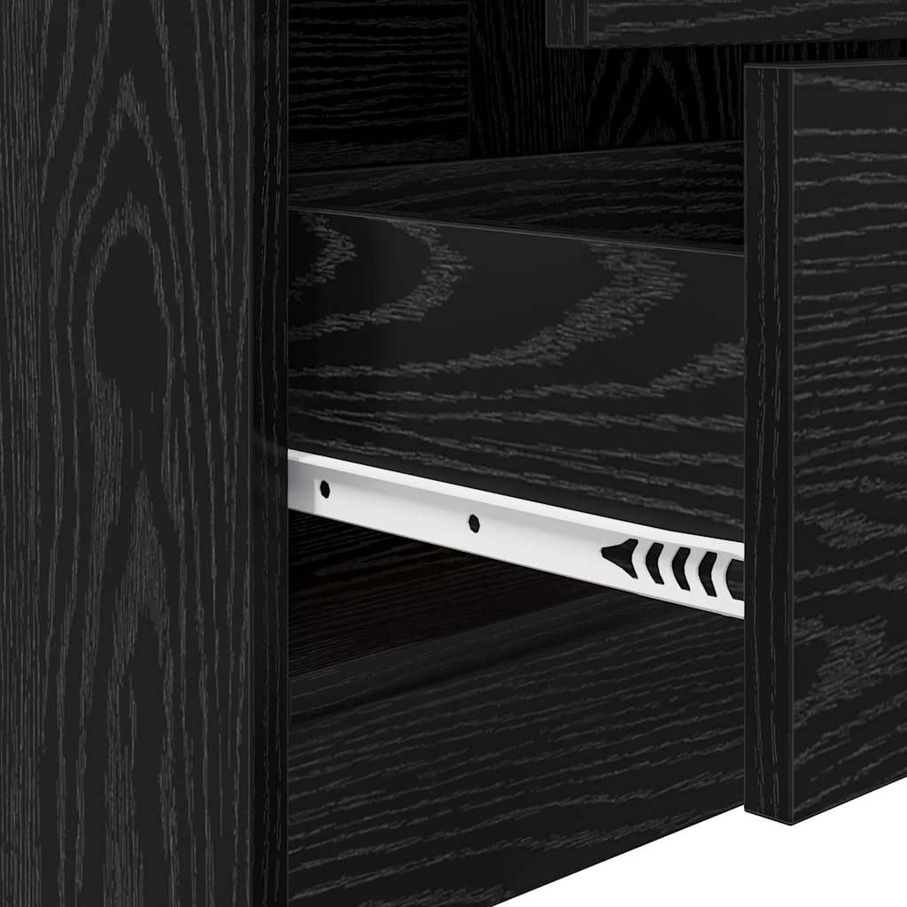 Schreibtisch mit Stauraum mit Regal 2 pcs Schwarz Eichen-Optik