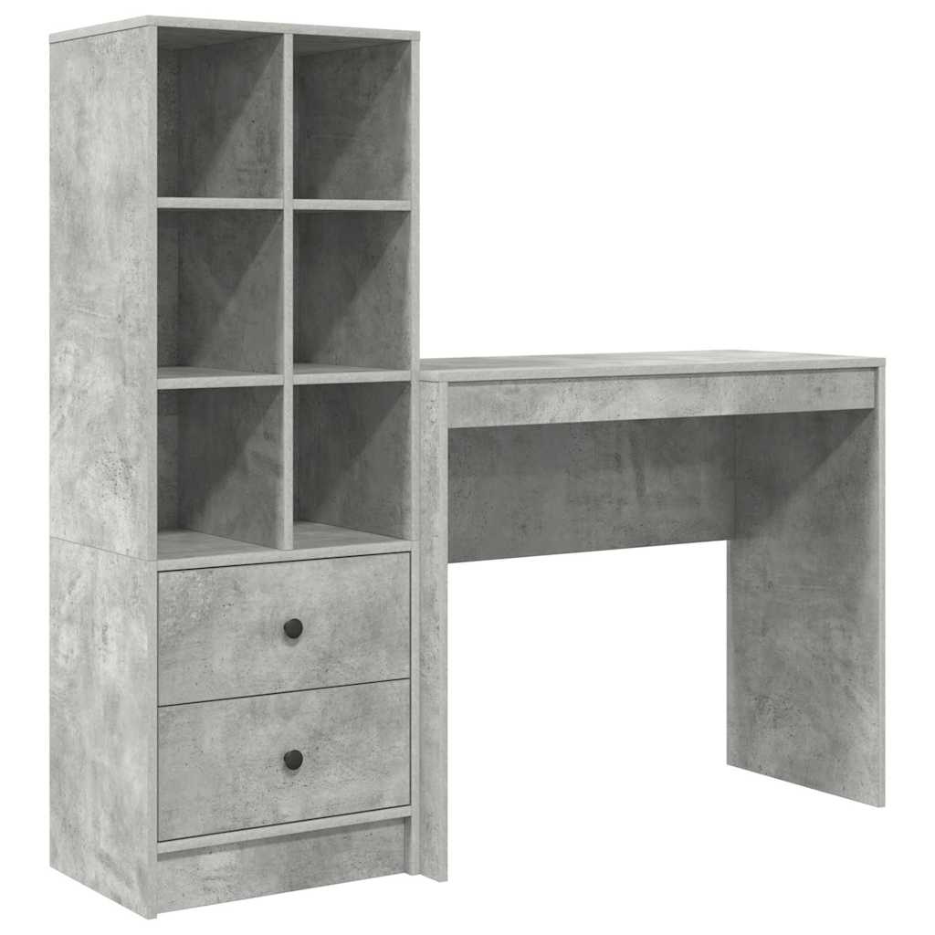 Schreibtisch mit Stauraum 2 pcs Beton Grau 90 x 40 x 76 cm