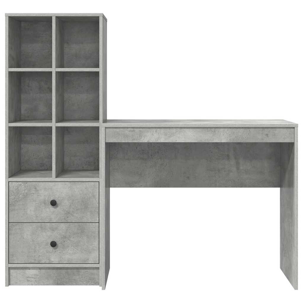 Schreibtisch mit Stauraum 2 pcs Beton Grau 90 x 40 x 76 cm