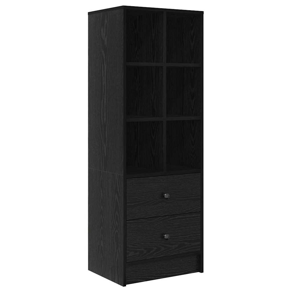 Schreibtisch mit Stauraum mit Regal 2 pcs Schwarz Eichen-Optik