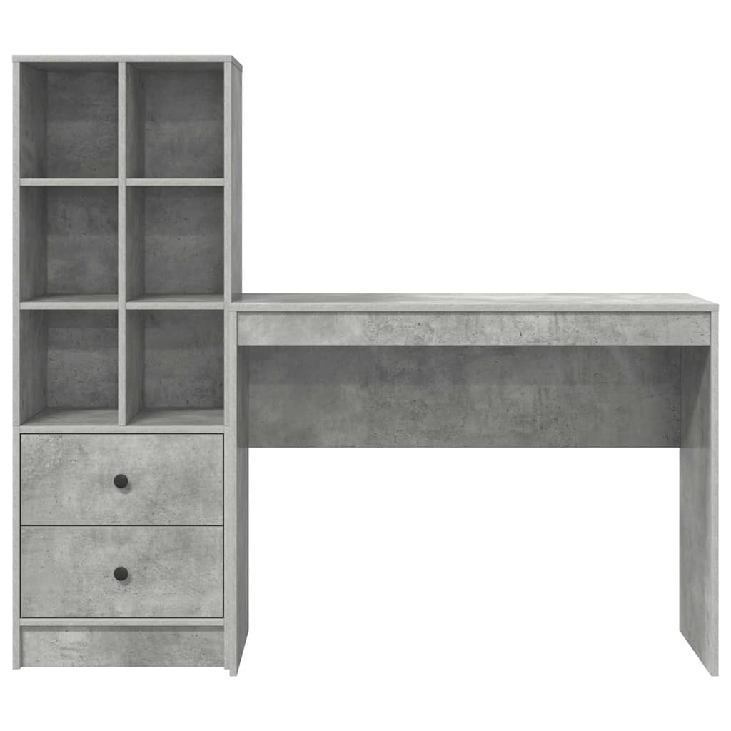 Schreibtisch mit Stauraum 2 pcs Beton Grau 100 x 40 x 76 cm