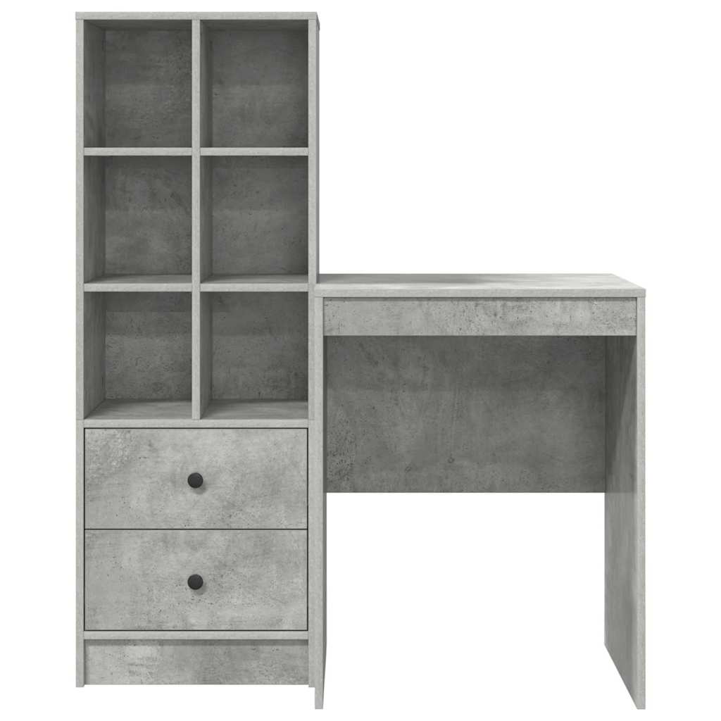 Schreibtisch mit Stauraum 2 pcs Beton Grau 60 x 50 x 76 cm