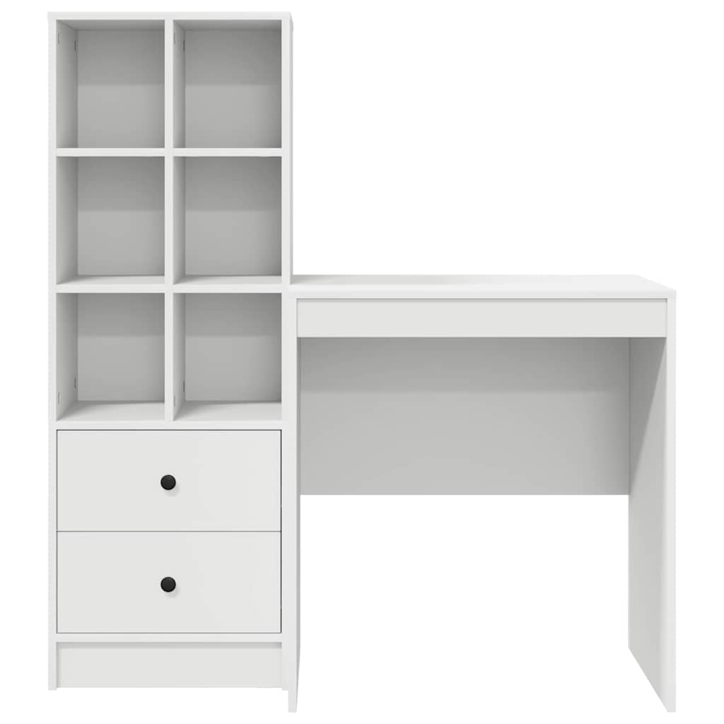 Schreibtisch mit Stauraum mit Regal 2 pcs Weiß 70 x 50 x 76 cm