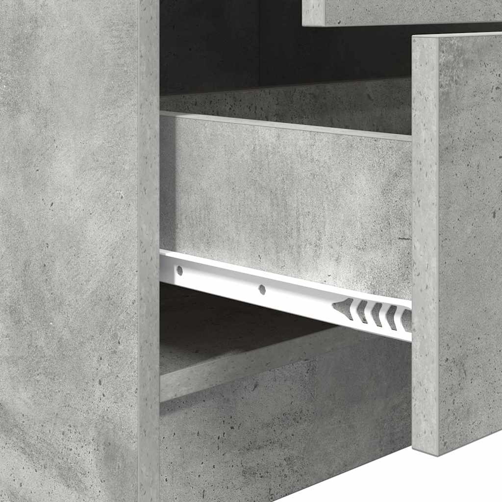 Schreibtisch mit Stauraum 2 pcs Beton Grau 80 x 50 x 76 cm