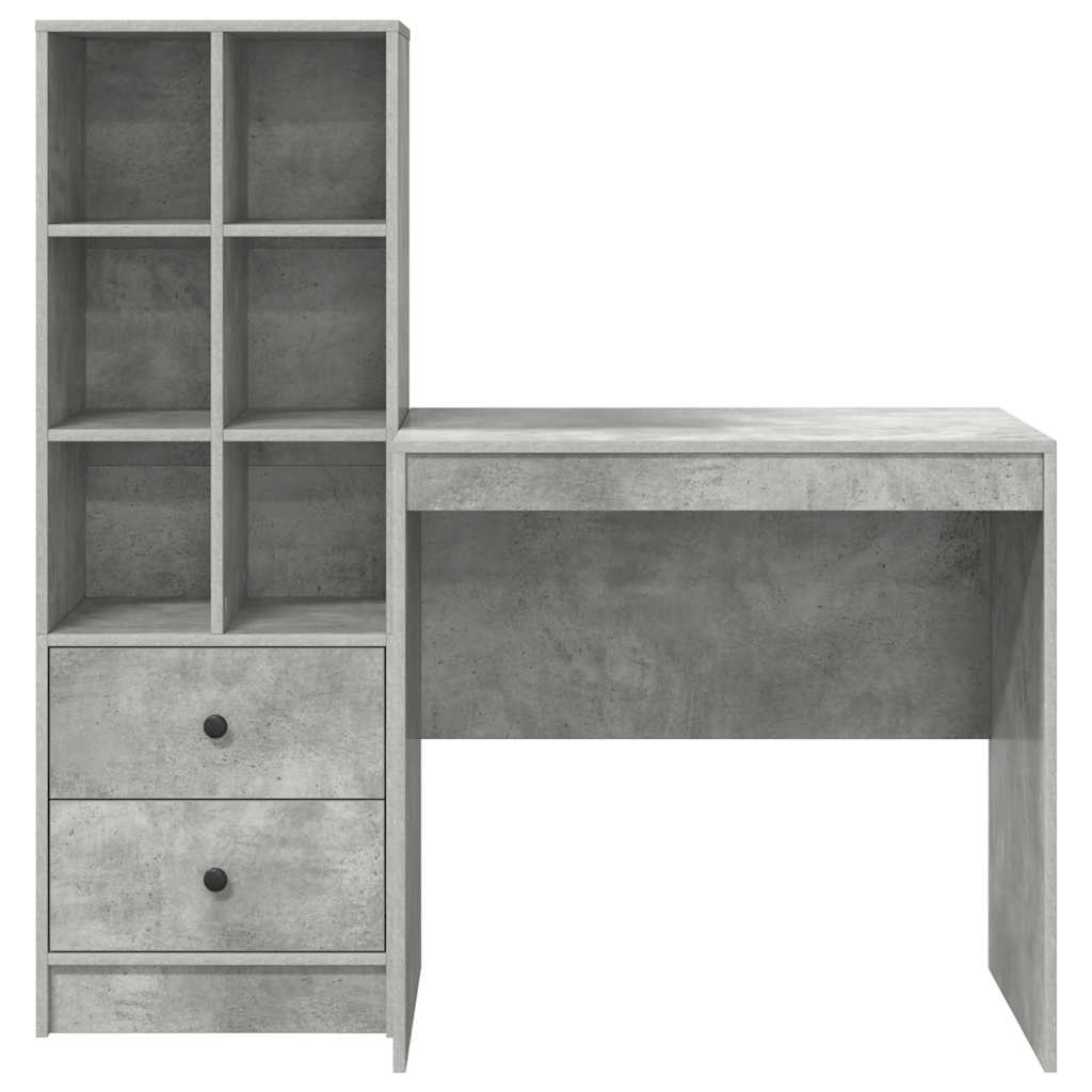 Schreibtisch mit Stauraum 2 pcs Beton Grau 80 x 50 x 76 cm