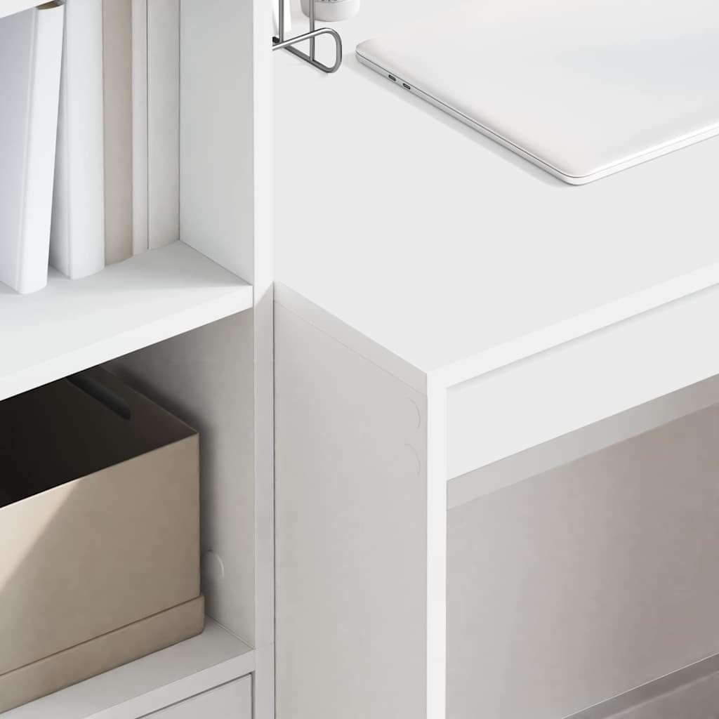 Schreibtisch mit Stauraum mit Regal 2 pcs Weiß 90 x 50 x 76 cm