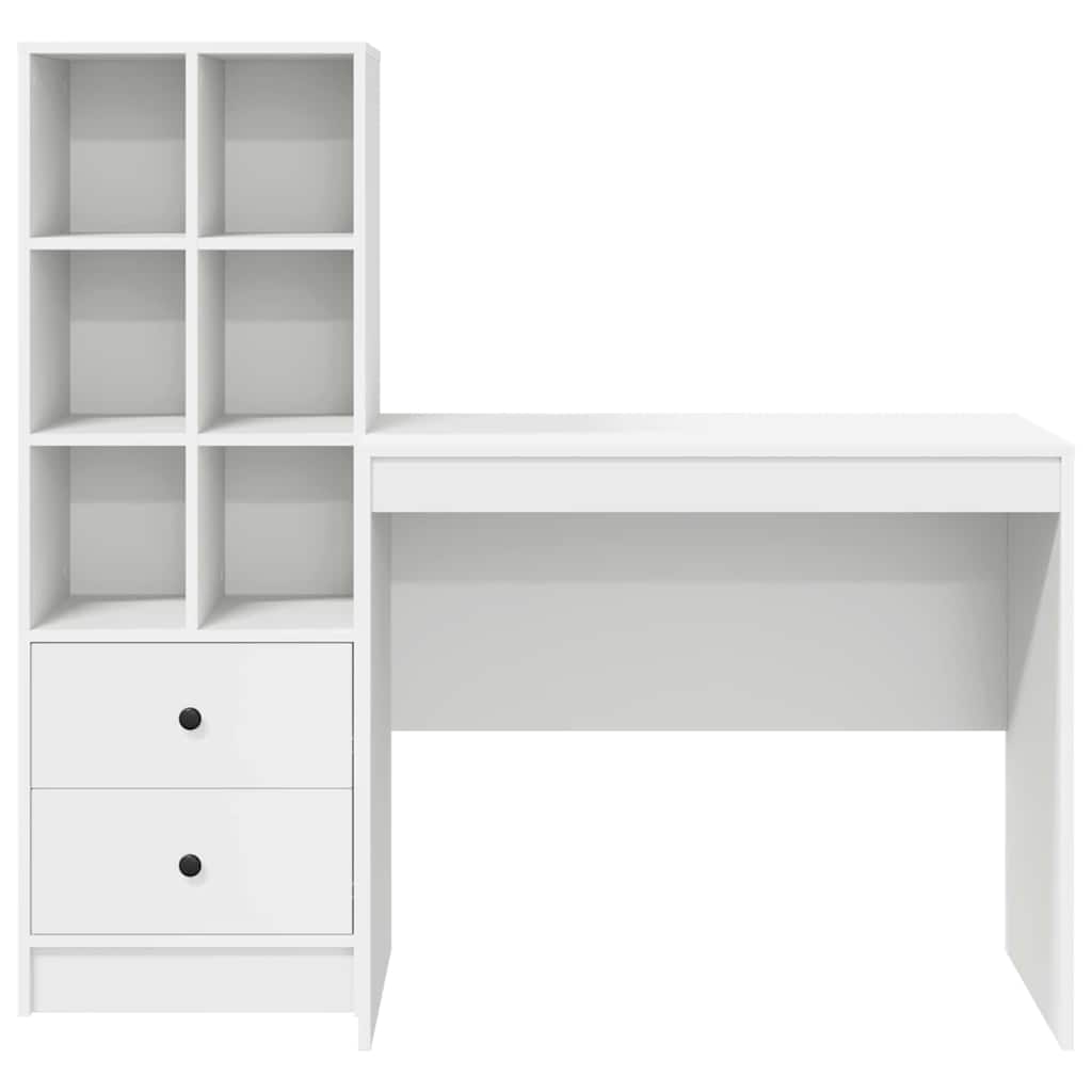 Schreibtisch mit Stauraum mit Regal 2 pcs Weiß 90 x 50 x 76 cm