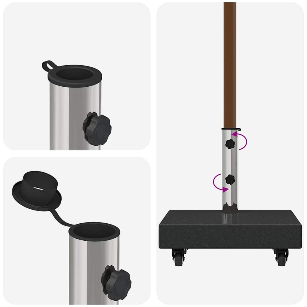 Sonnenschirmständer Schwarz 45 x 25 x 45 cm Granit und Stahl