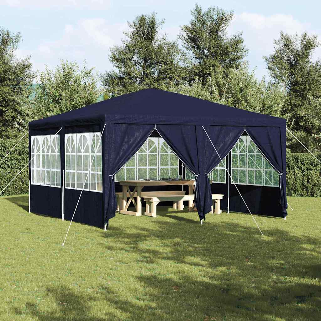 Party-Zelt Blau und Weiß 400 x 400 x 266 cm Polyester und Stahl