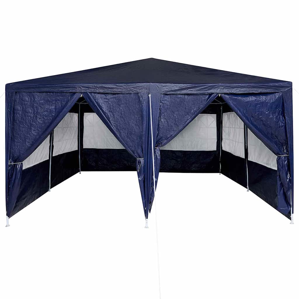 Party-Zelt Blau und Weiß 400 x 400 x 266 cm Polyester und Stahl
