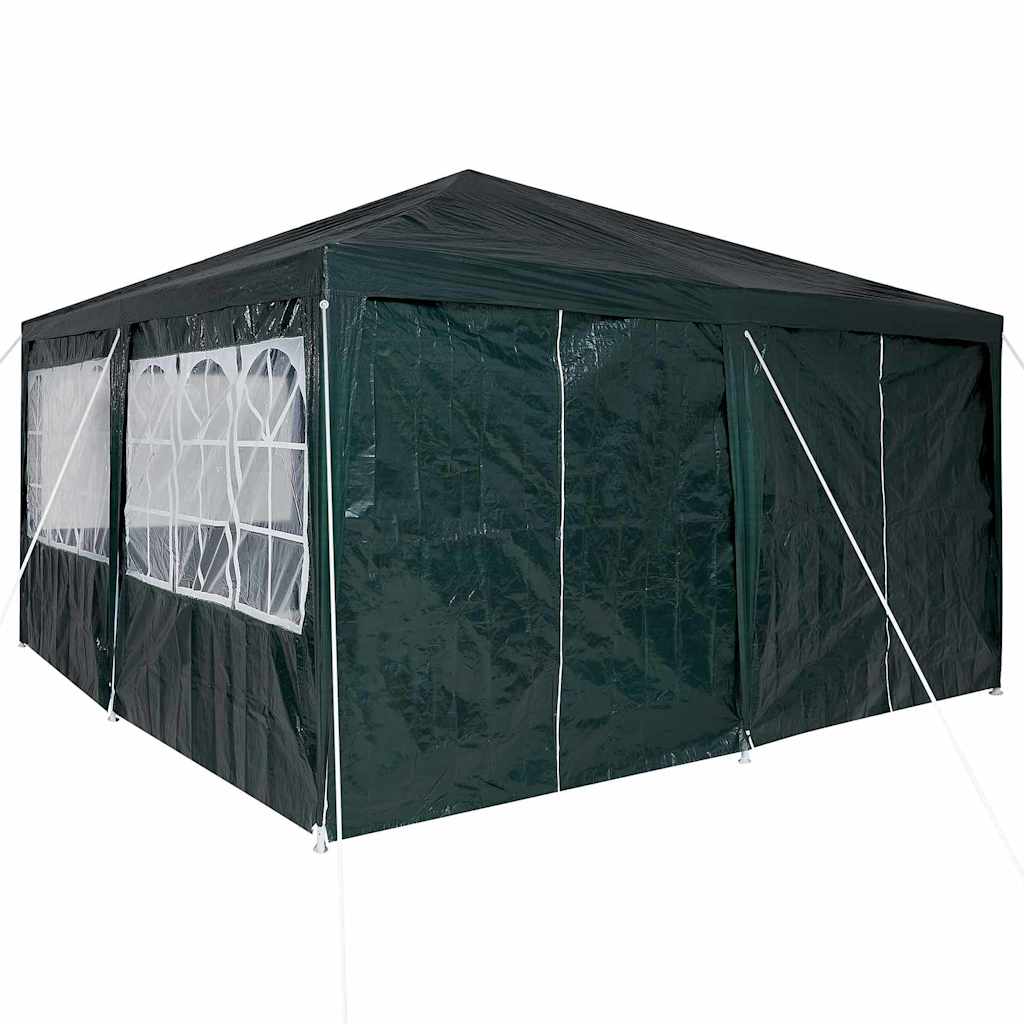 Party-Zelt Grün und Weiß 400 x 400 x 266 cm Polyester und Stahl