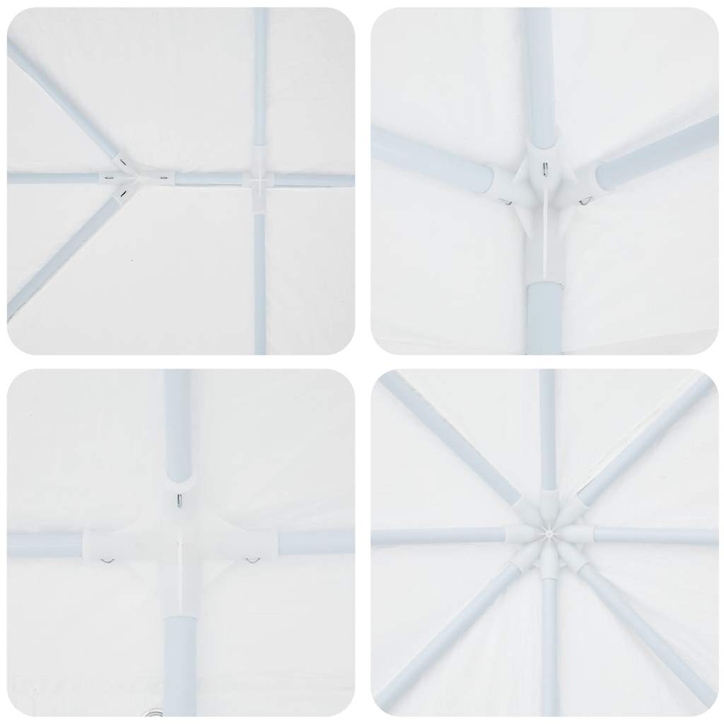 Tente de réception avec 10 parois latérales en PE blanc 6x4 m