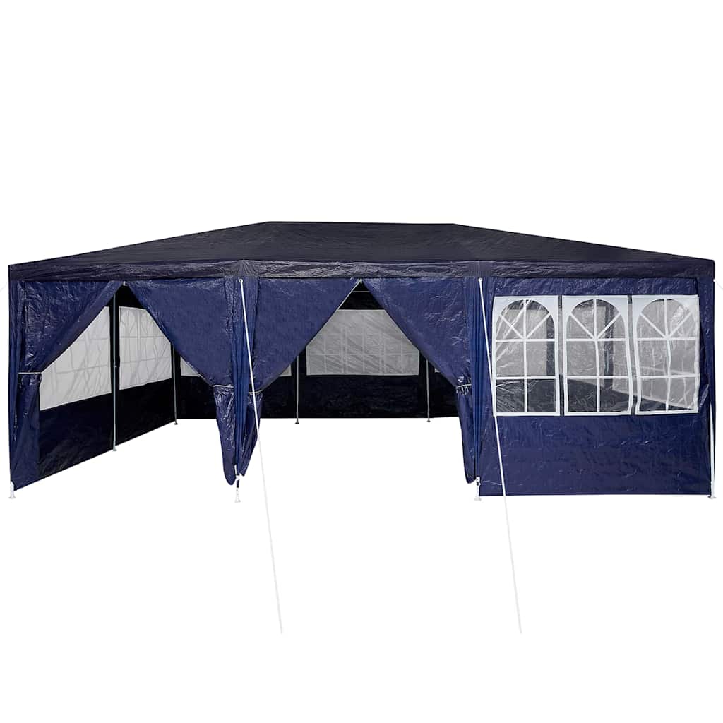 Party-Zelt Blau und Weiß 600 x 400 x 266 cm Polyester und Stahl