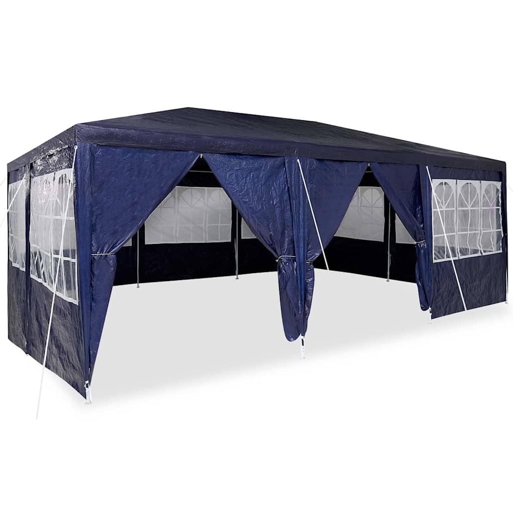 Party-Zelt Blau und Weiß 600 x 400 x 266 cm Polyester und Stahl
