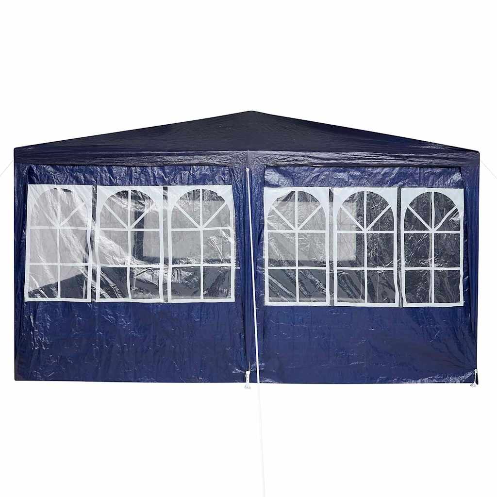 Tente de réception avec 12 parois latérales bleue 8x4 m PE