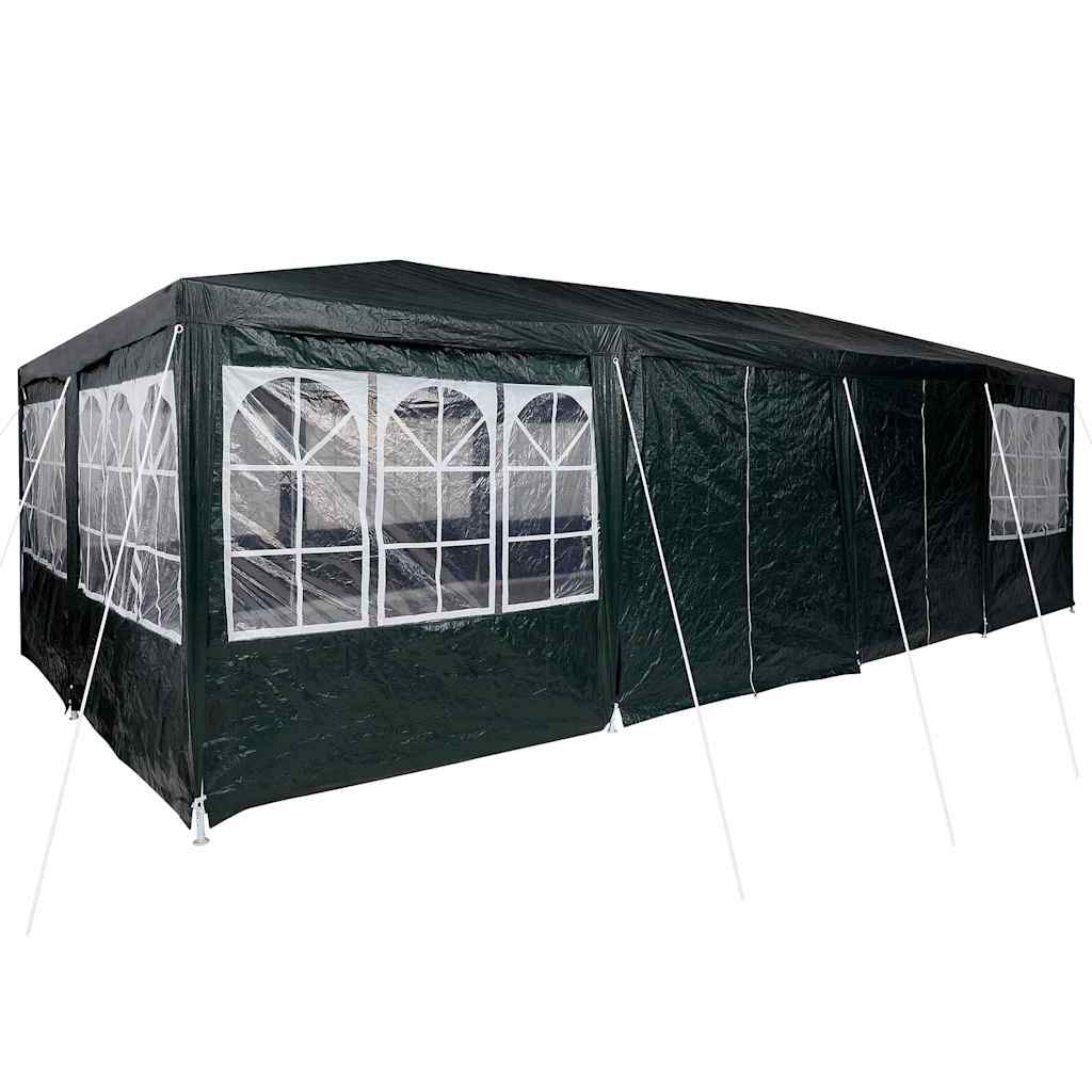 Party-Zelt Grün und Weiß 800 x 400 x 266 cm Polyester und Stahl