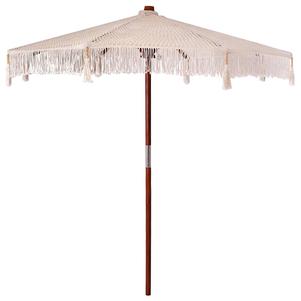 Sonnenschirm Creme (250-255) x 250 cm Baumwolle und Massivholz
