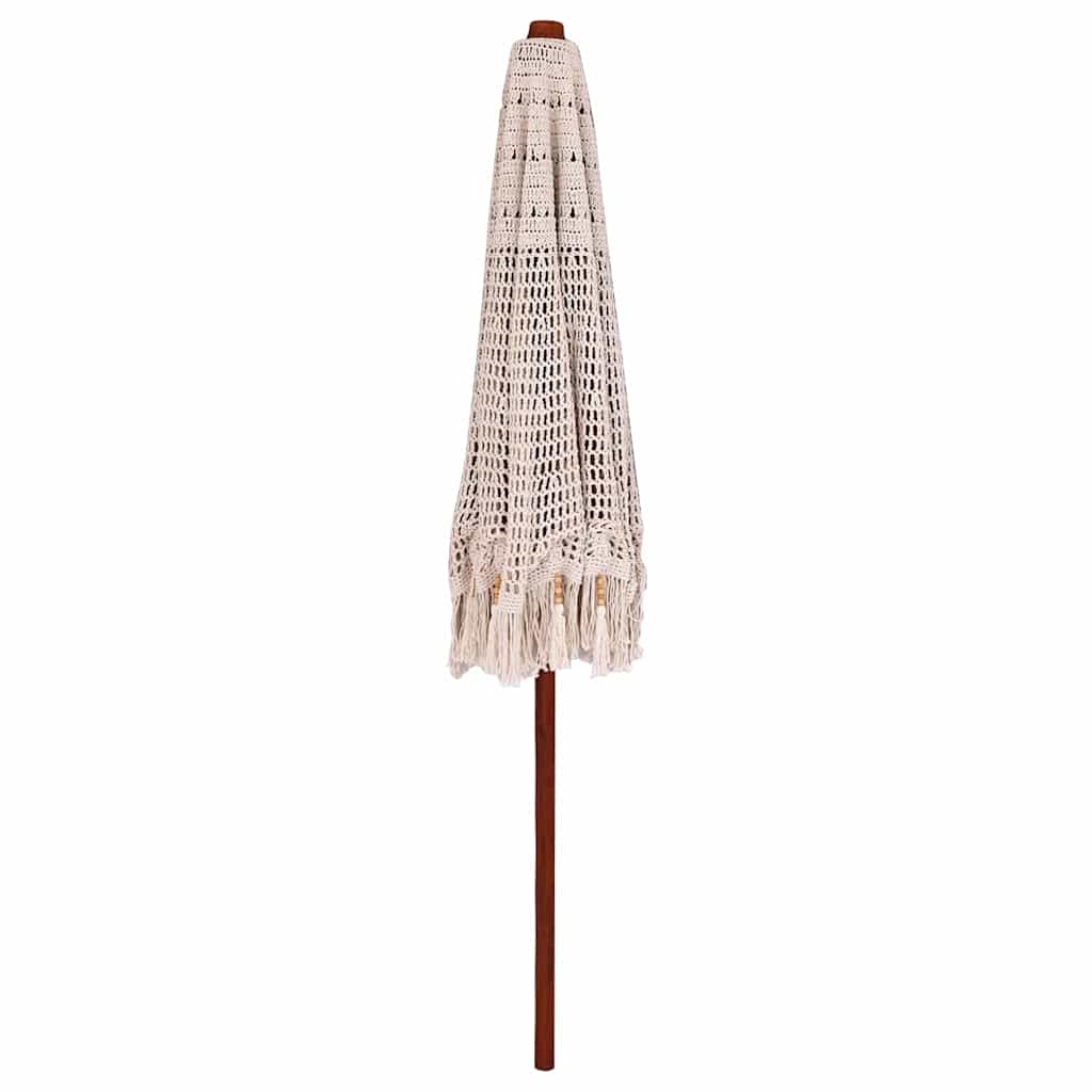 Sonnenschirm Creme (250-255) x 250 cm Baumwolle und Massivholz