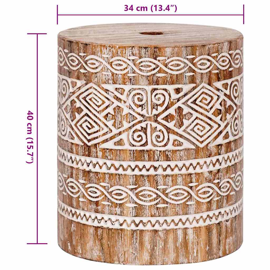 Sonnenschirmständer gewaschenes Weiß Ø34 x 40 cm Massivholz