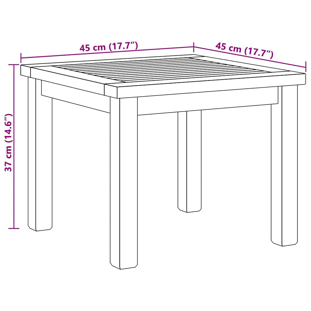 Couchtisch Braun 45 x 45 x 36 cm Teak-Massivholz