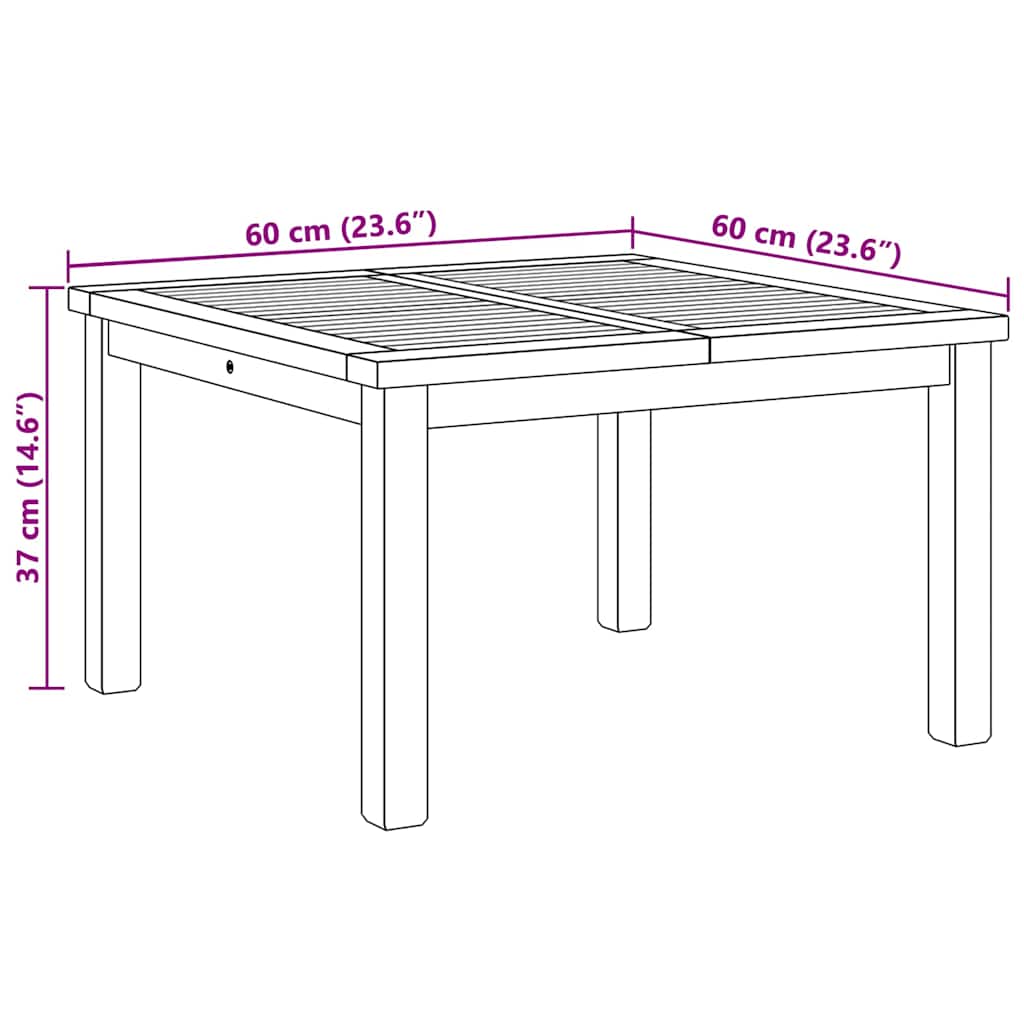 Couchtisch Braun 60 x 60 x 36 cm Teak-Massivholz