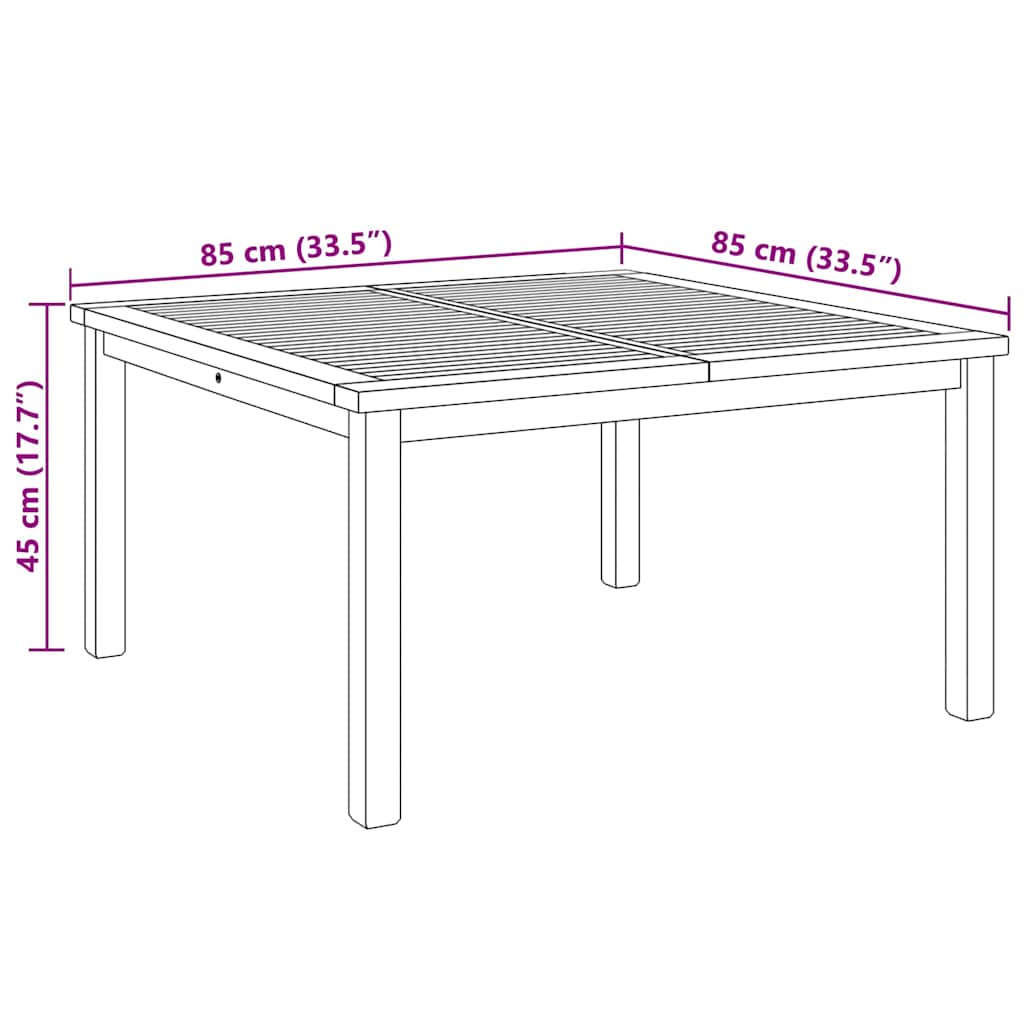 Couchtisch Braun 85 x 85 x 45 cm Teak-Massivholz