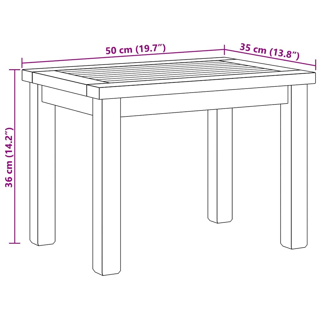 Couchtisch Braun 50 x 35 x 36 cm Teak-Massivholz