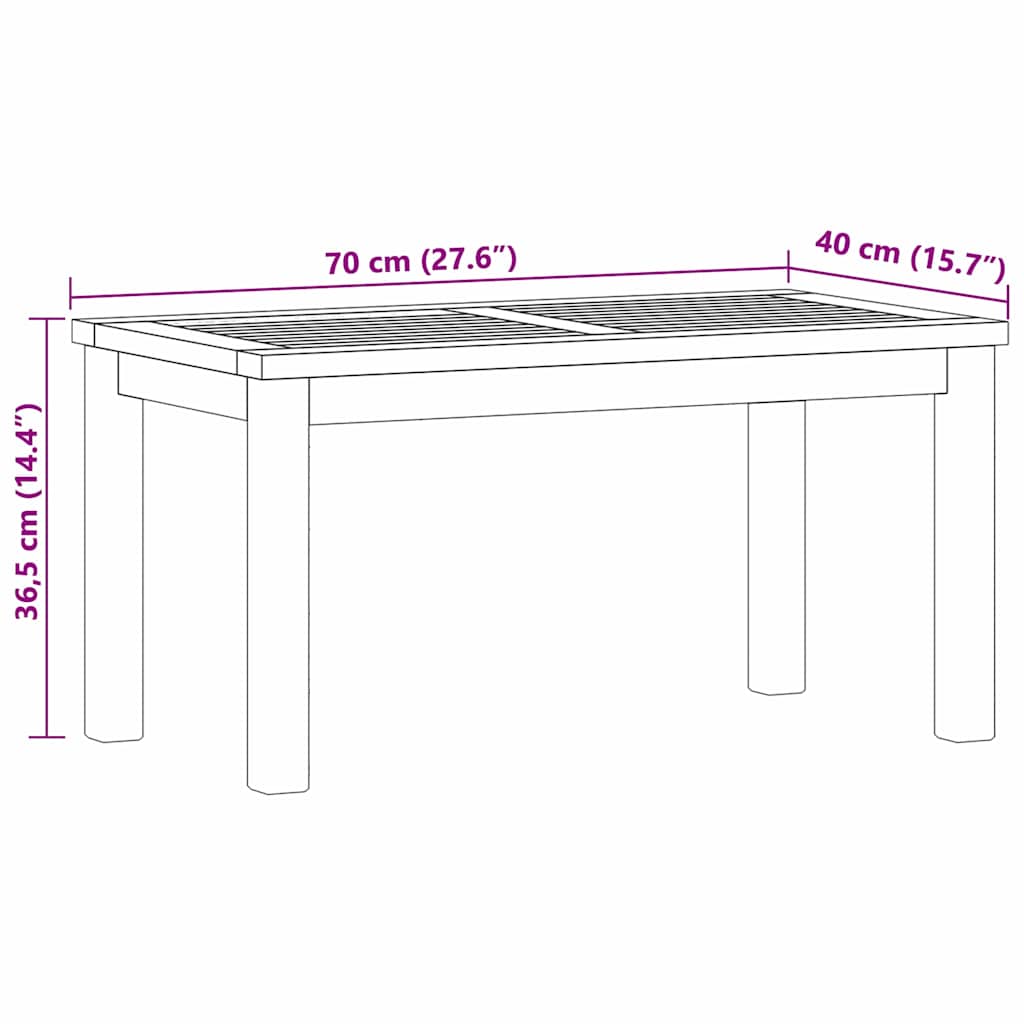 Couchtisch Braun 70 x 40 x 36 cm Teak-Massivholz