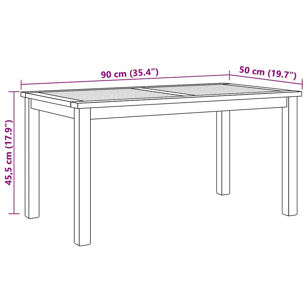 Couchtisch Braun 90 x 50 x 45.5 cm Teak-Massivholz