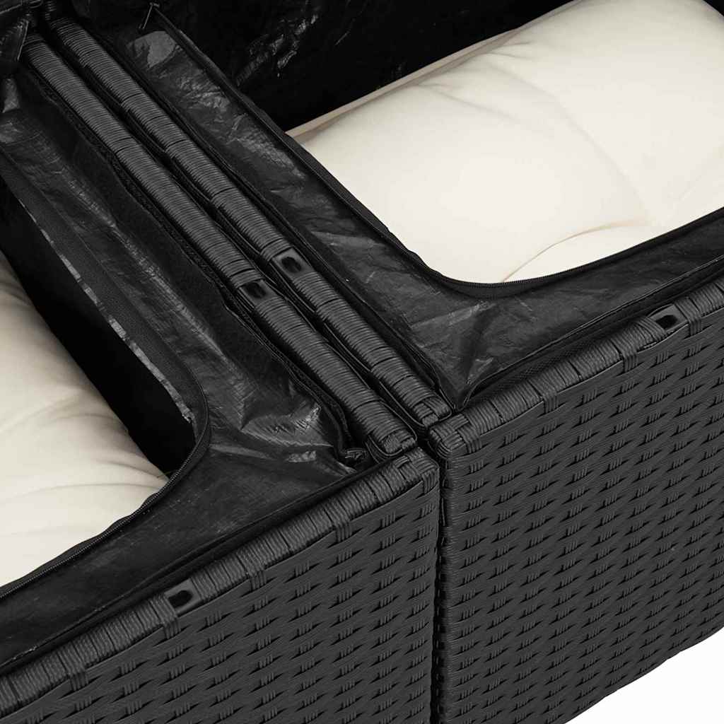 Gartensofa Schwarz 124 x 62 x 69cm Poly-Rattan