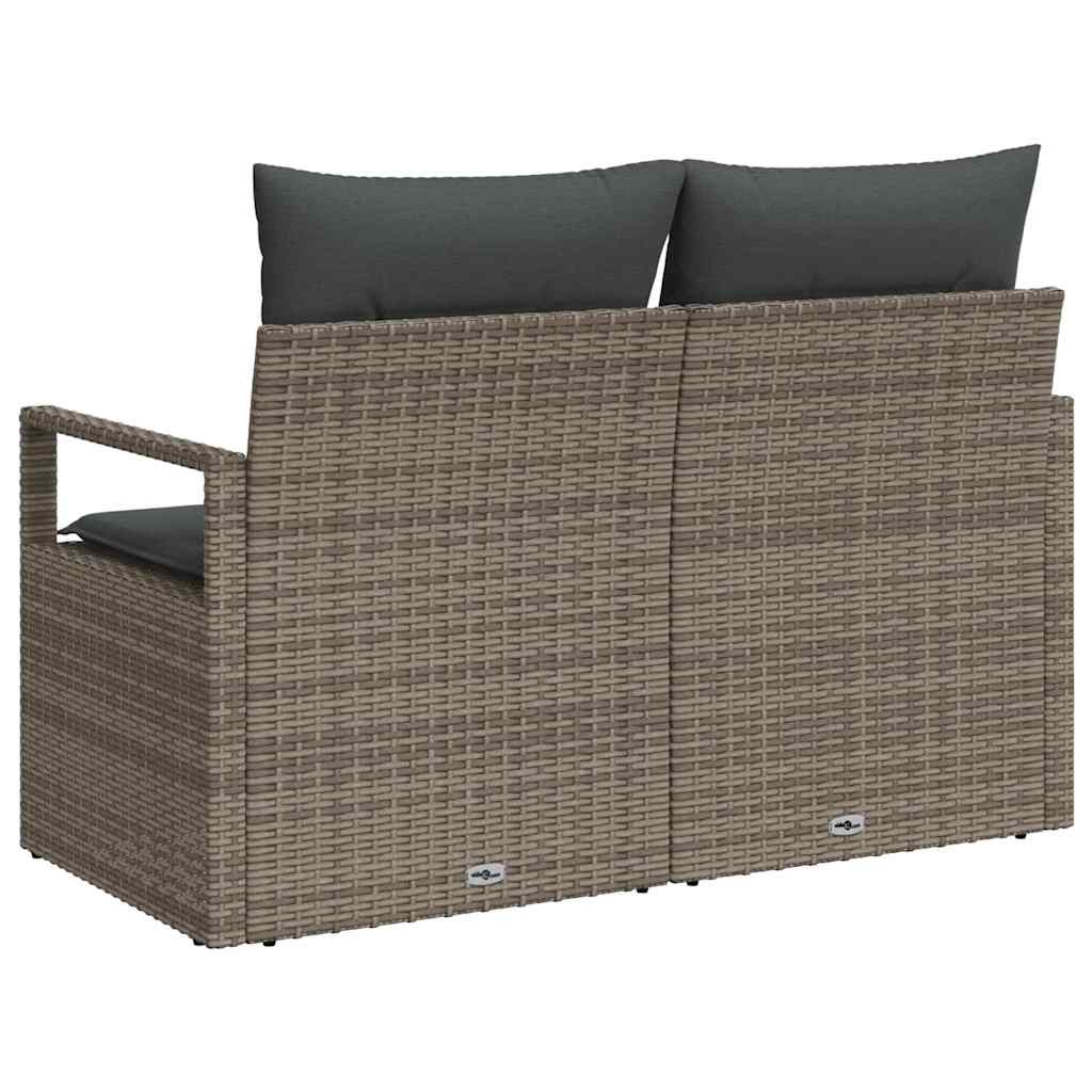 Gartensofa mit Kissen Grau 120 x 62 x 69cm Poly-Rattan