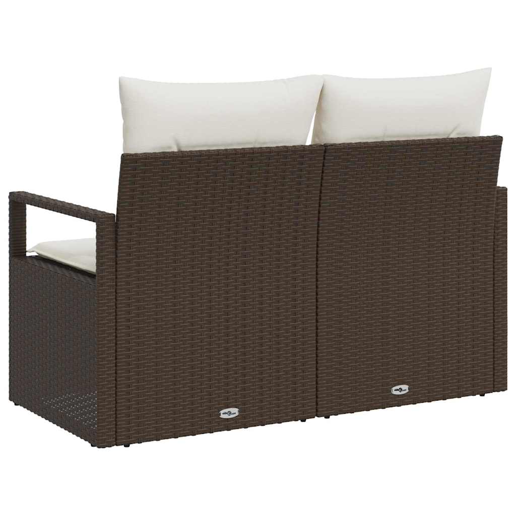 Gartensofa mit Kissen Braun 120 x 62 x 69cm Poly-Rattan