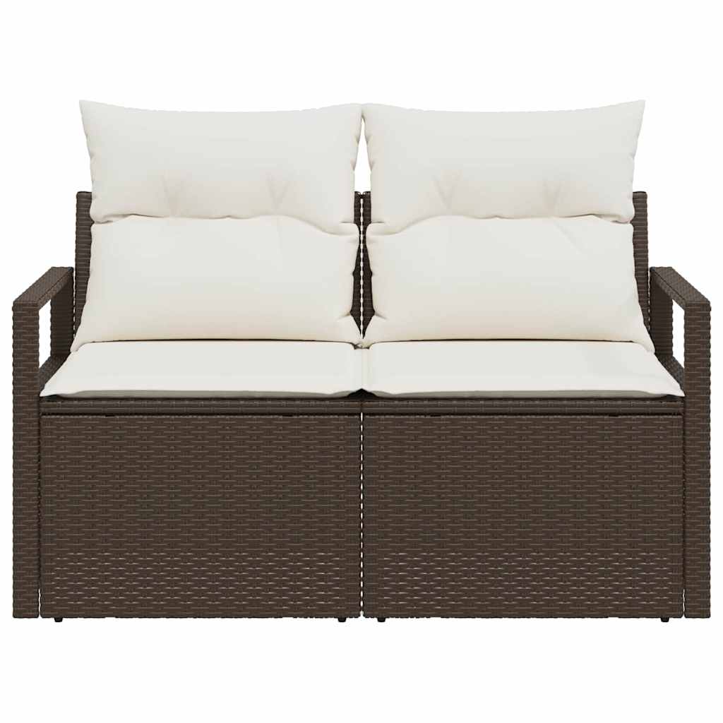Gartensofa mit Kissen Braun 120 x 62 x 69cm Poly-Rattan