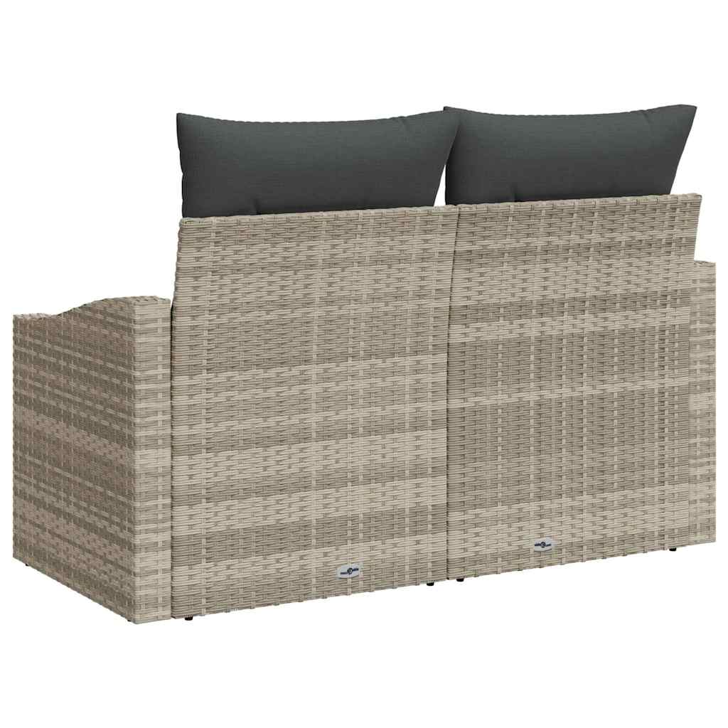 Gartensofa mit Kissen Grau 123 x 62 x 69cm Poly-Rattan