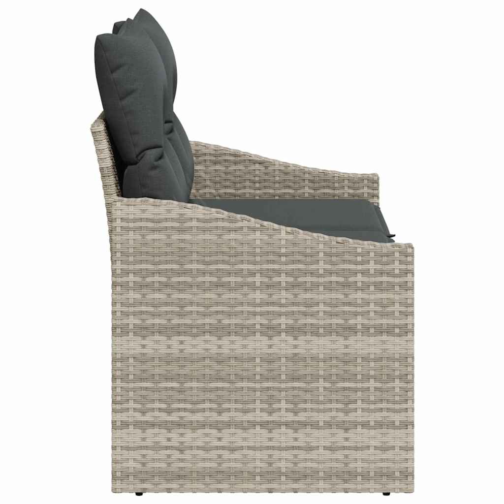 Gartensofa mit Kissen Grau 123 x 62 x 69cm Poly-Rattan