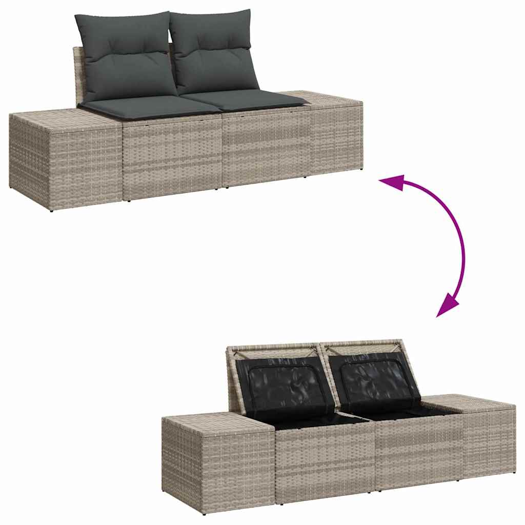 Gartensofa Grau 123 x 62 x 69cm Poly-Rattan