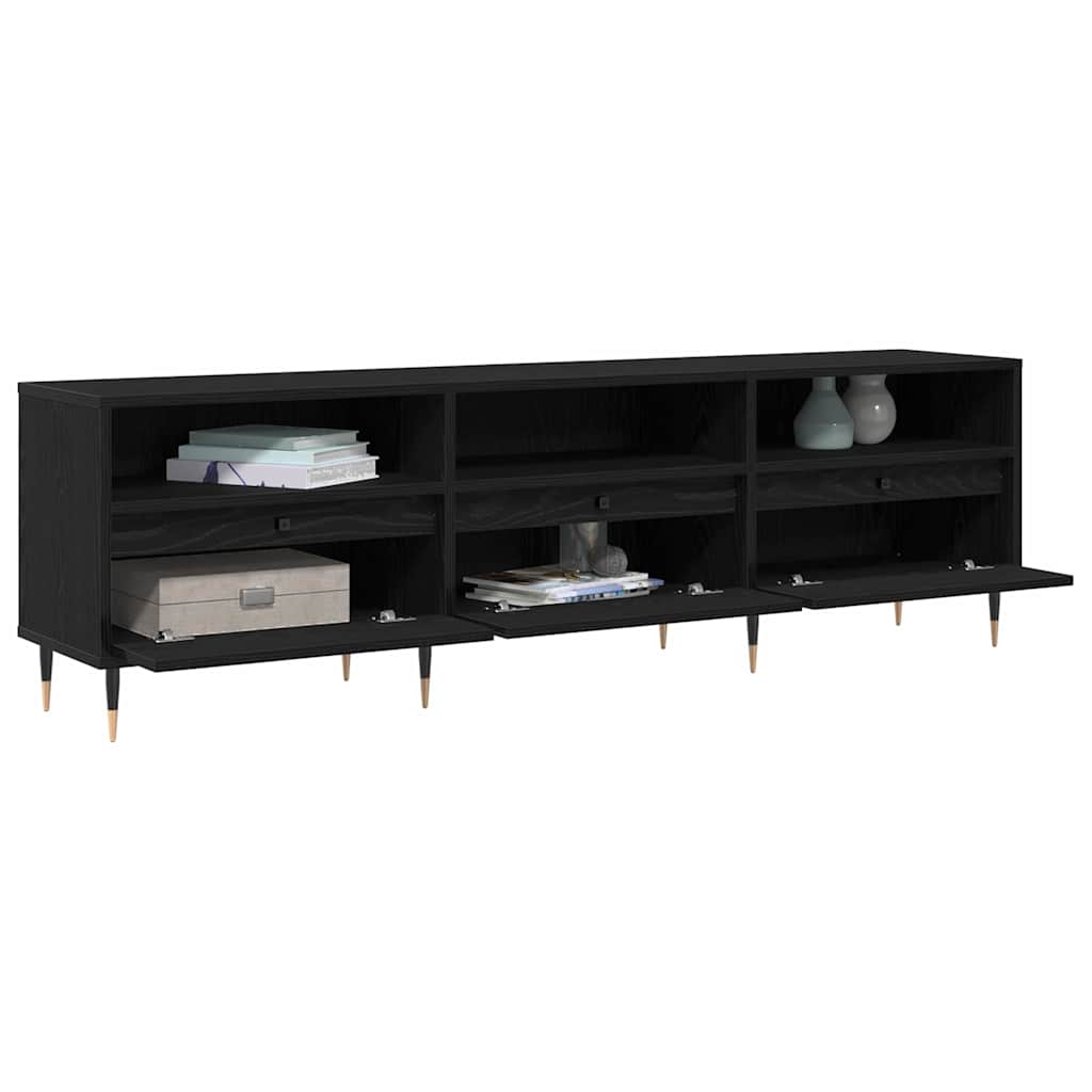 TV-Schränk Schwarz Eichen-Optik 150 x 30 x 44.5 cm