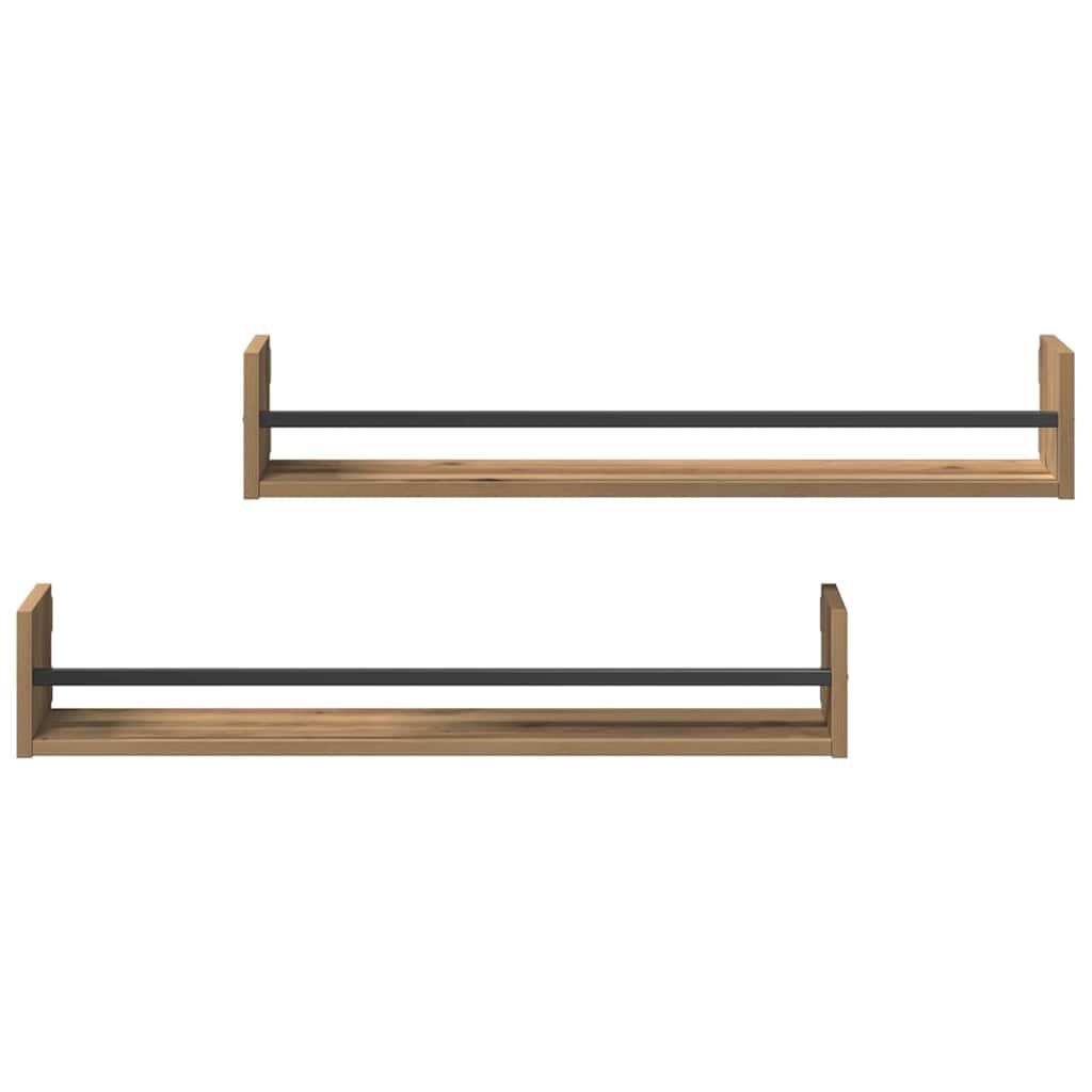 Wandregal 2 pcs Artisan-Eiche 80 x 16 x 14 cm Holzwerkstoff