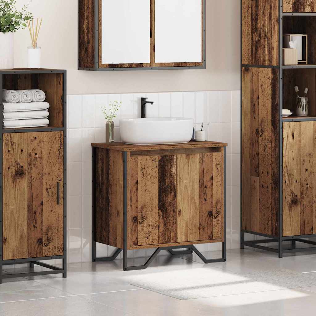 Waschtischschrank mit Tür Altholz 60 x 35 x 60 cm Holzwerkstoff