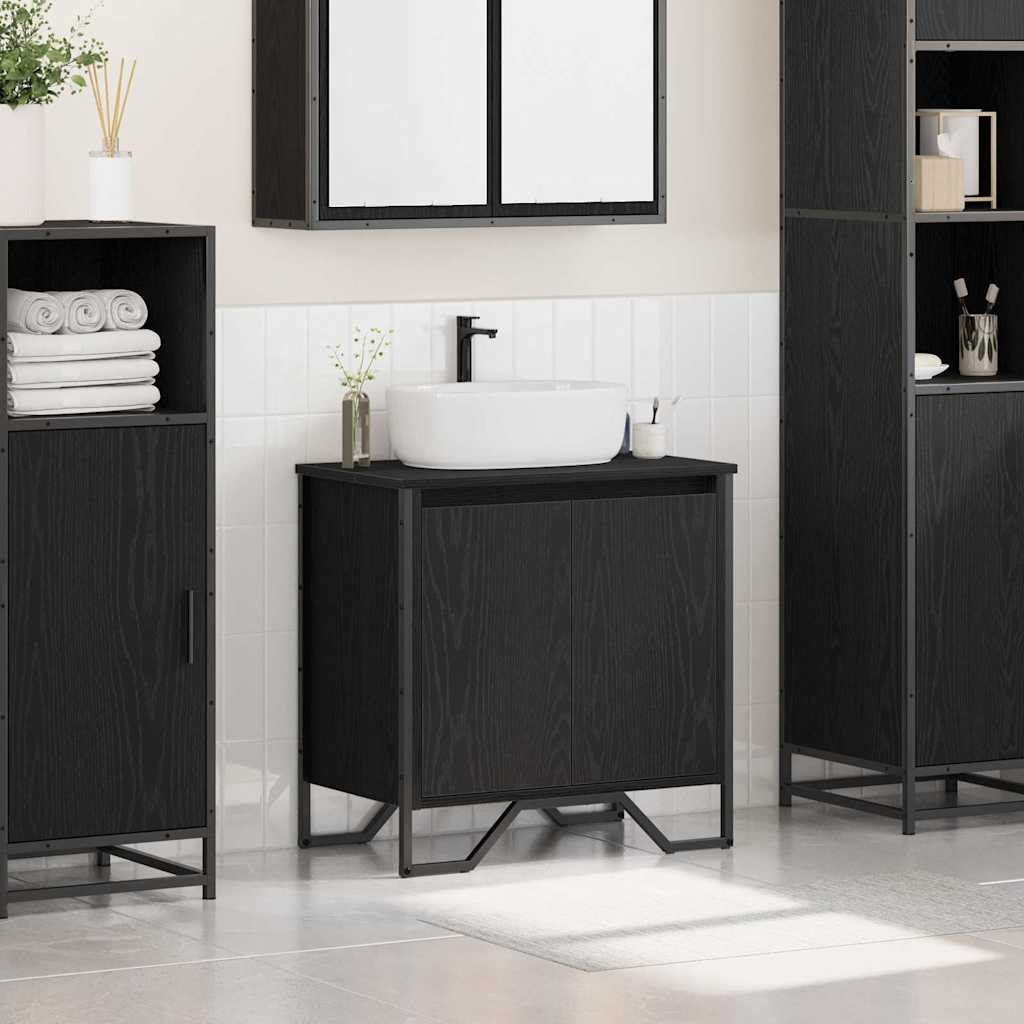 Waschtischschrank Schwarze Eiche 60 x 35 x 60 cm Holzwerkstoff