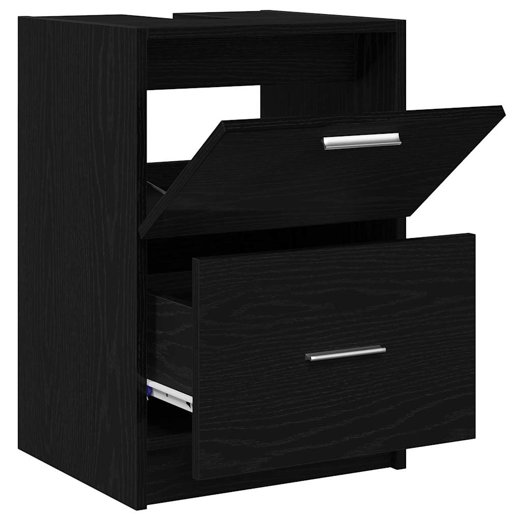 Waschtischschrank Schwarze Eiche 40 x 37 x 59 cm Holzwerkstoff
